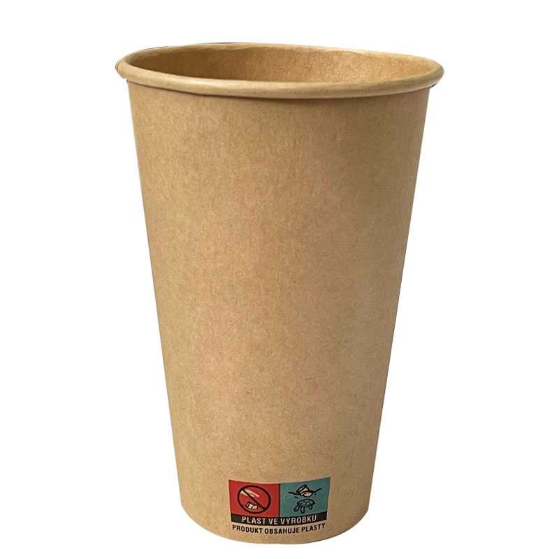 kelímek papírový 400 ml - kraft hnědý (50 ks/balení)