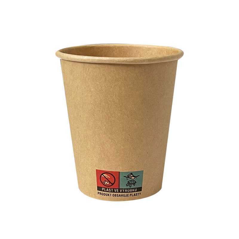 kelímek papírový 250 ml - kraft hnědý (100 ks/balení)