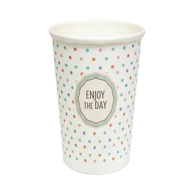 kelímek papírový 400 ml - bílý - tisk pastel (50 ks/balení)