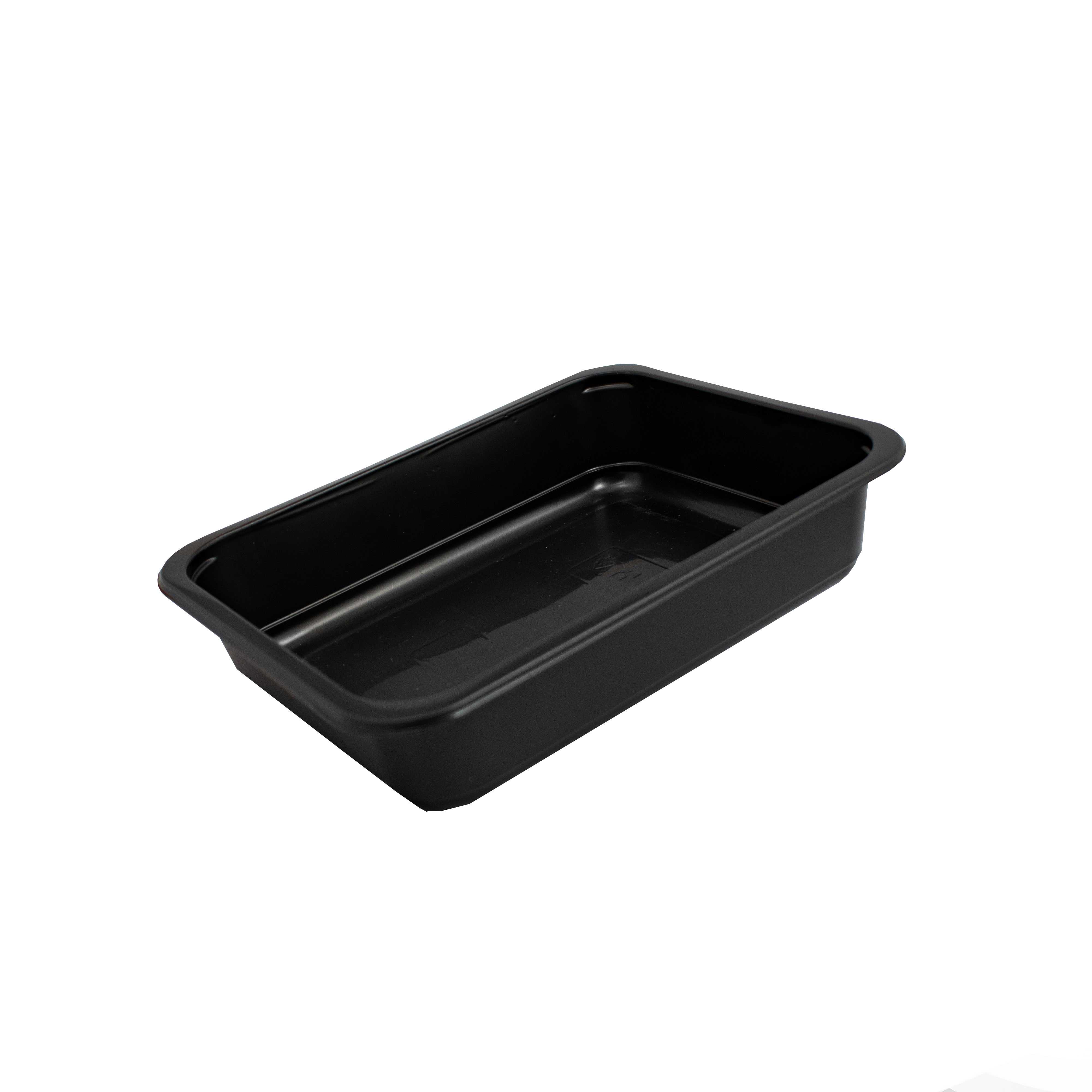 miska na zatavení 227x178x40 mm, PP, hladká, černá, K (50 ks/balení)