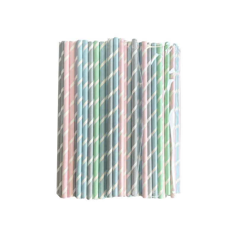 brčka papírová 230x8mm - pruhovaná, pastel mix (150 ks/balení)